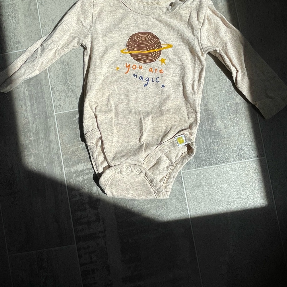 3/$20 Rise Little Earthling Beige 'You Are Magic' Kids Bodysuit
